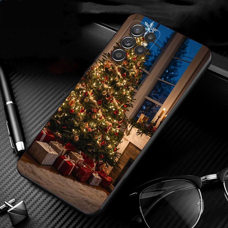 Phone Case For Samsung Galaxy S25 S24 S23 S22 S21 Ultra S24 S23 S22 S21 S25 Plus S24 S25 FE Christmas Ball Tree