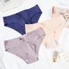 Women Ice Silk Solid Seamless Underwear Pantie Color Soft Comfortable Briefs Lingerie Women Underwear Briefs