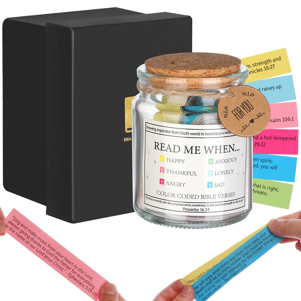 Bible Verses In A Jar, Read Me When Bible Verses Jar For Emotions And Feelings, Mother'S Day Gift, Bible Verse Cards,Scripture C