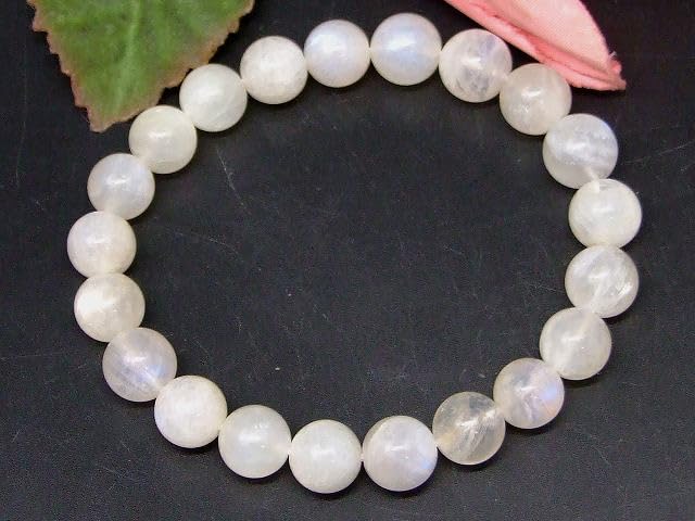 26698 Этот браслет из лунного камня 4A за полцены Внутренний диаметр 16 см Индийский натуральный камень Энергетический камень [HINRYO] месяц 9мм~10мм