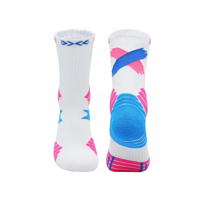 Basketball Socks Men'S Medium Tube Socks Sweat-Absorbing Sports Socks Professional Medium Top Socks Sweat-Absorbing Towel Bottom Socks Men