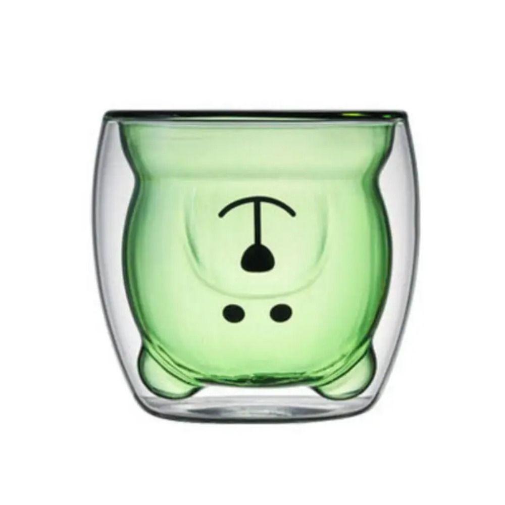 Кружка для кофе из стекла с двойными стенками, мультяшный медведь, бутылка для сока и молока, простая кружка для виски, коктейлей, вина, подарок