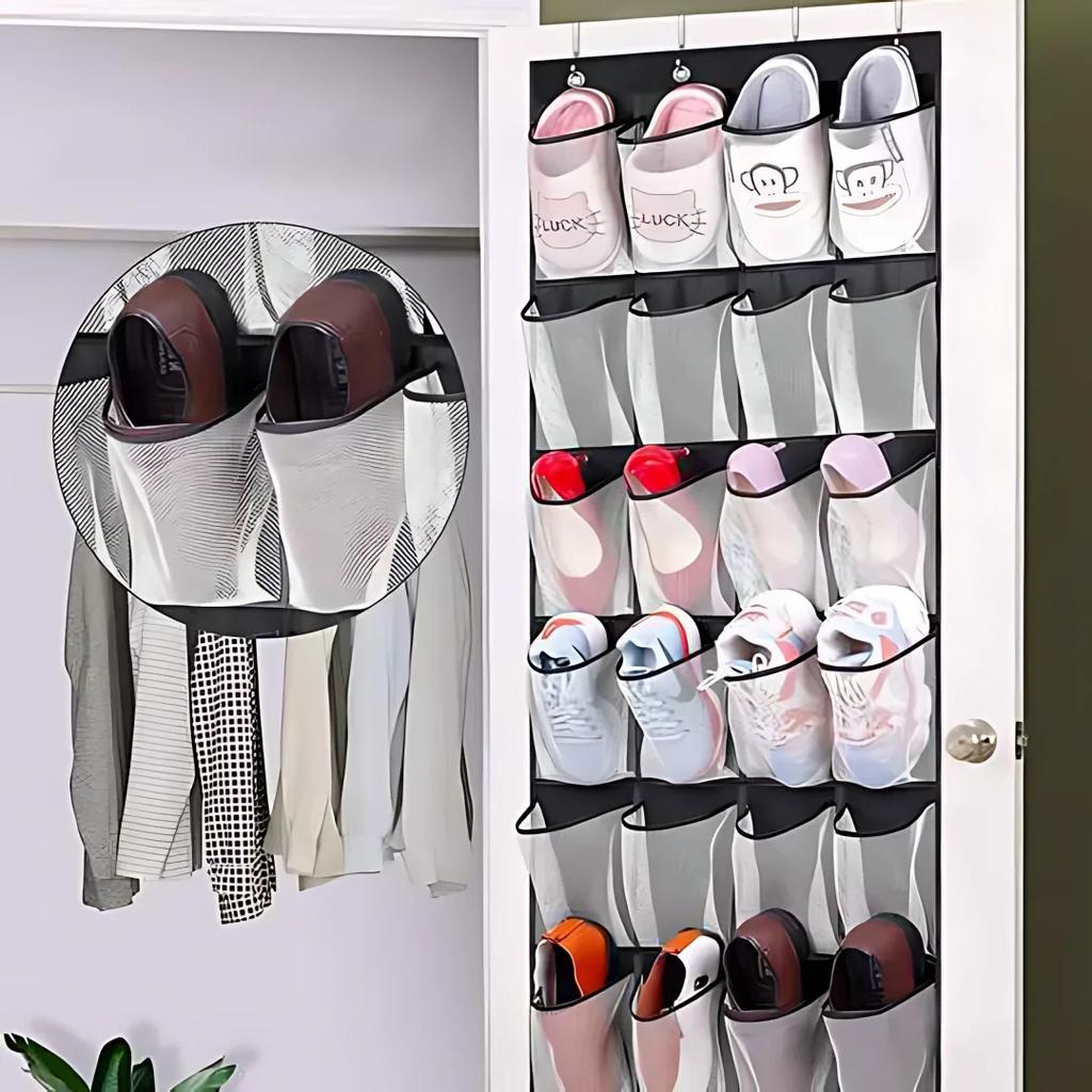 1x 24-секционный настенный органайзер для обуви, органайзер за дверью, нетканый органайзер для шляп и обуви, органайзер для ванной комнаты