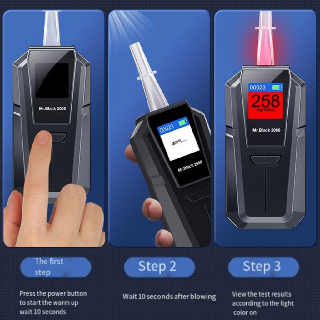 Быстрый отклик, тестер на алкоголь, профессиональный ЖК-цифровой дисплей, детектор вождения в нетрезвом виде, портативный мини-алкотестер