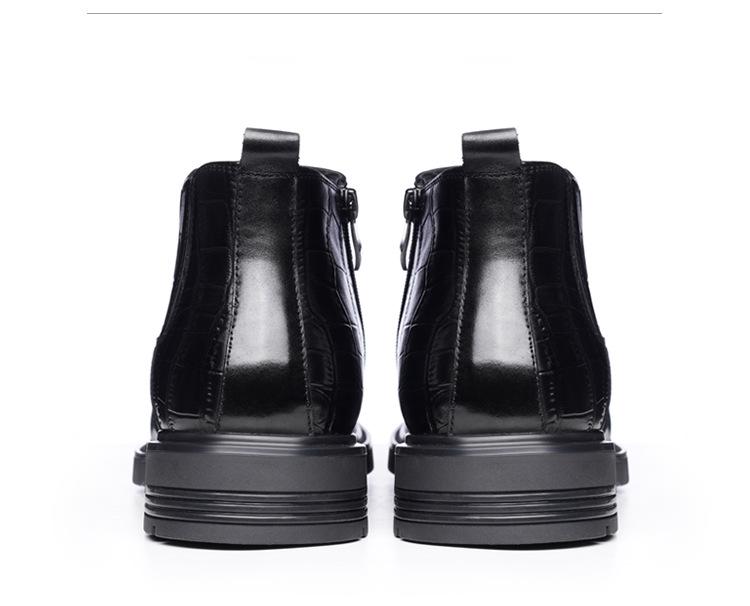 Мужские зимние ботинки-хайтопы из натуральной кожи с бархатной подкладкой