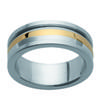 Steel Ring 'Peaceful' Silver Gold - 8 Mm