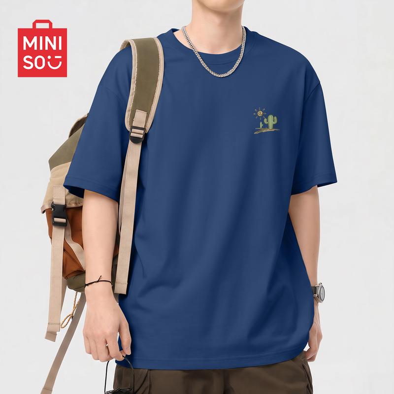 MINISO Мужская летняя повседневная футболка с коротким рукавом