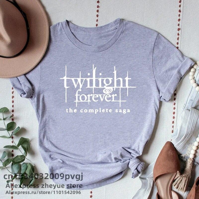 Twilight Forever The Complete Saga T Shirts Women Summer Movies Kristen Stewart Robert Pattinson Tee Shirt Short Sleeve Unisex