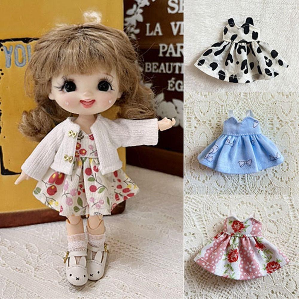 Lotus Leaf Sleeve Dolls Outfits Dresses Fashion Doll Clothes Skirt 1/11 OB11 Dolls/1/12 BJD