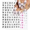 Customizable 3d Nail Art Stickers With Stylish Letter Designs For Unique Nail Art Creations