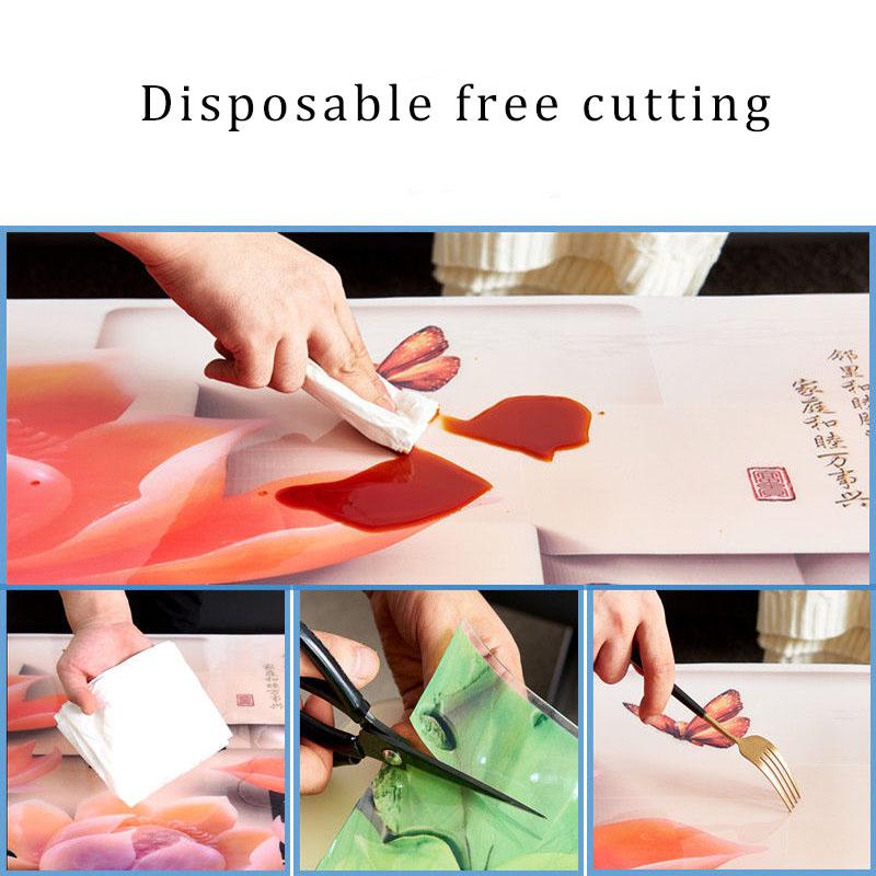 1pcs PVC Printed Table Cloth Waterproof Kitchen Oil-Proof Table Mat Oil-proof Anti-scalding Coffee Table Party Rectangular Table Cover