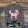 Breast  Sweatshirts For WomenRibbon Breast  Shirt Cute Dog Graphic  Long Sleeve Tops