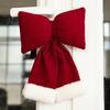 Christmas Bow Decoration Velvet Red Bow Knot Hanging Ornaments Xmas Tree Pendant
