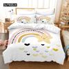 Trendy Pastel Colors Rainbow Bedding Set Baby Kids Duvet Cover 150x210 135x200 With Pillowcases And Zipper
