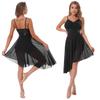 Women Dress Shiny Sequins Asymmetrical Hem Contemporary Lyrical Dance Costumes Latin Dance Wear