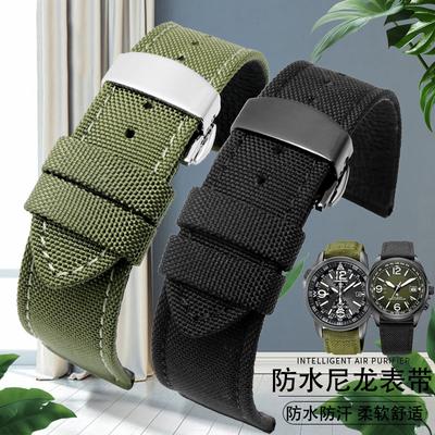 Для часов Omega Seiko Casio Tissot Ремешок 19мм 20мм 22мм 23мм 24мм Нейлон Кожаный Браслет на запястье Мужской Водонепроницаемый Холщовый Браслет Ремень