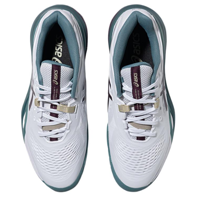 Asics Кроссовки для тенниса Gel-Resolution X Тканевые Широкая посадка Хорошая гибкость и сцепление Долговечность Нескользящие Низкие Мужские кроссовки Белый Зеленый 1041A487-104