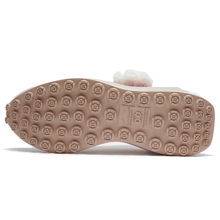 Кроссовки Li Ning Fangyuan Classic Retro с низким верхом для бега, женские, белые, серые, розовые, AGCS014-1