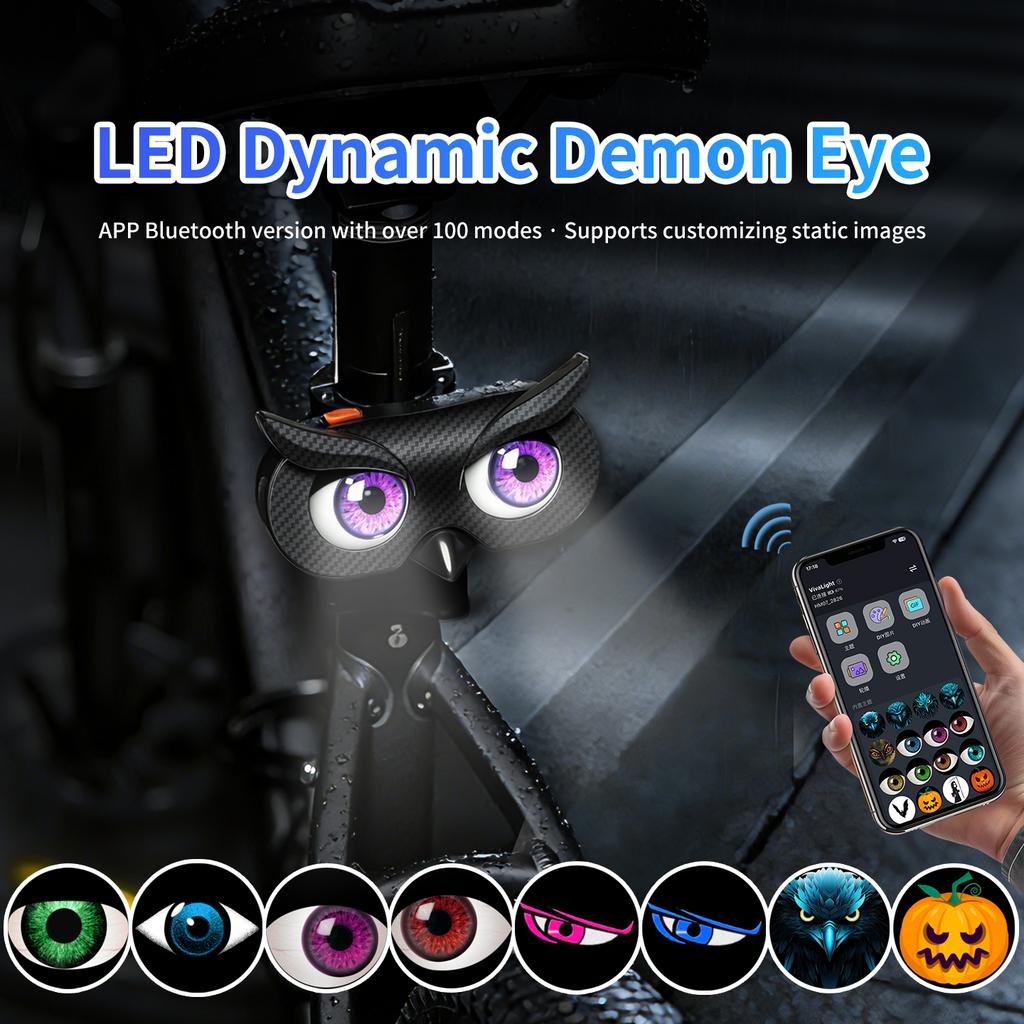 Devil's Eye Light, Bicycle, Bold Warning, Dynamic Light, Motorcycle, Electric Vehicle, Car Decoration Belt, Bluetooth App1PCS.
