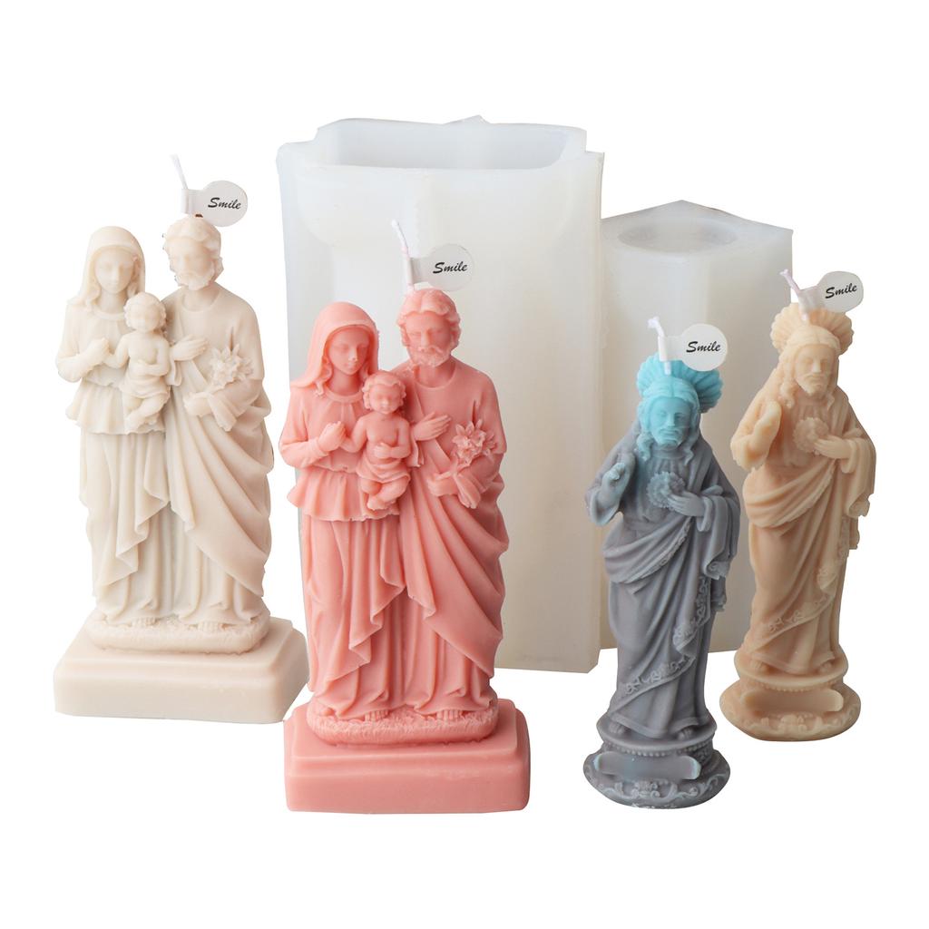 3D Jesuses Silicone Candle Mould for Handmade Soap Gypsum Resin Aromatherapy Candle Silicone Mould Desktop Decorations