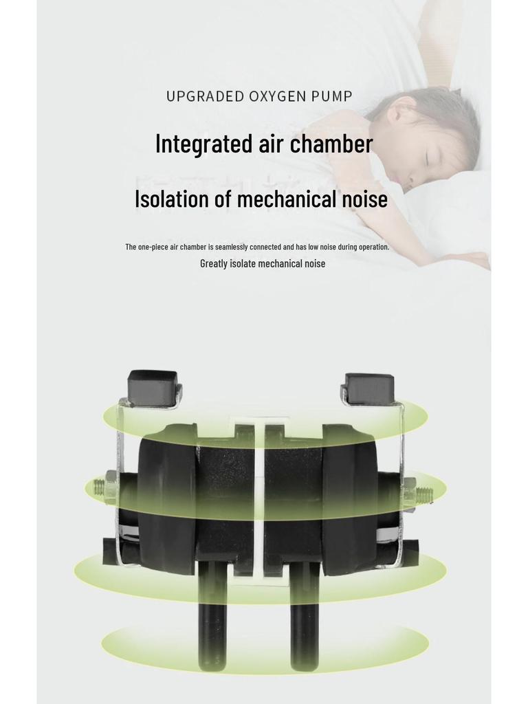 Бесшумный двухотверстийный кислородный насос для небольших аквариумов и емкостей для рыб