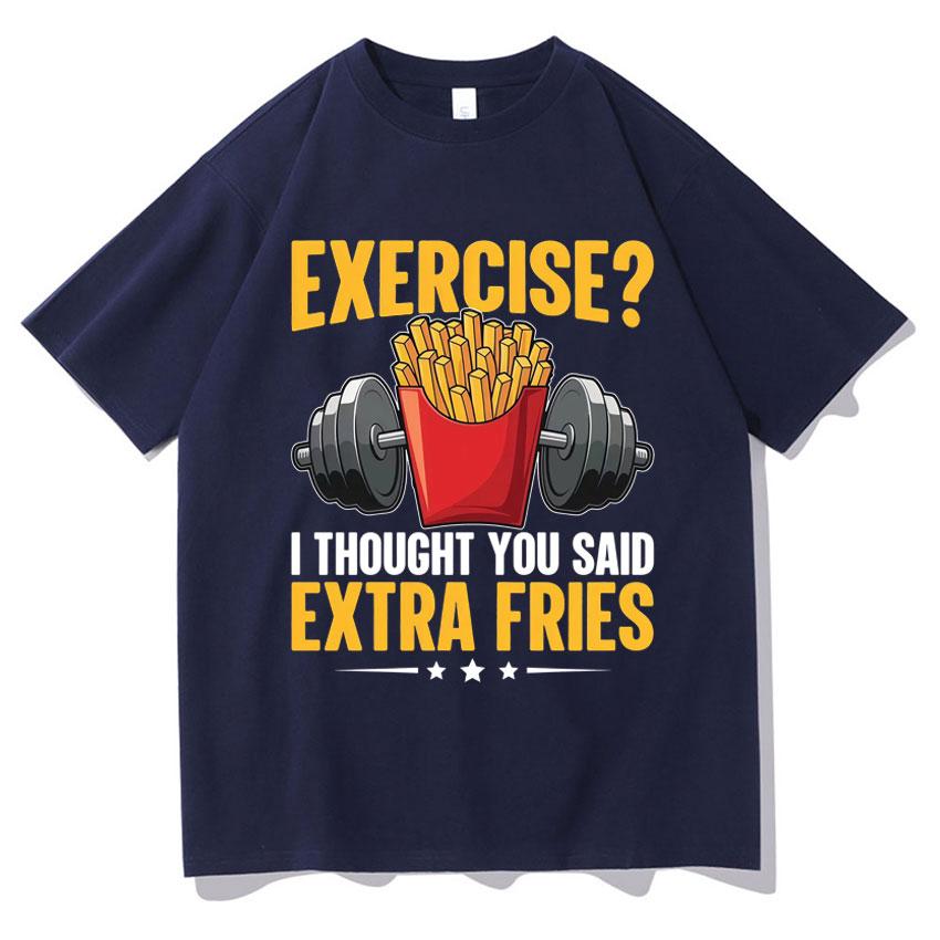 Fun Sports, I Want Gym T-shirts for Exercise, Humorous Fitness, High-quality Clothing, Summer Printed 100% Pure Cotton T-shirts