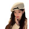 Белый берет Женская шляпа с милым дизайном бантика для женщин Идеально подходит для осени и зимы