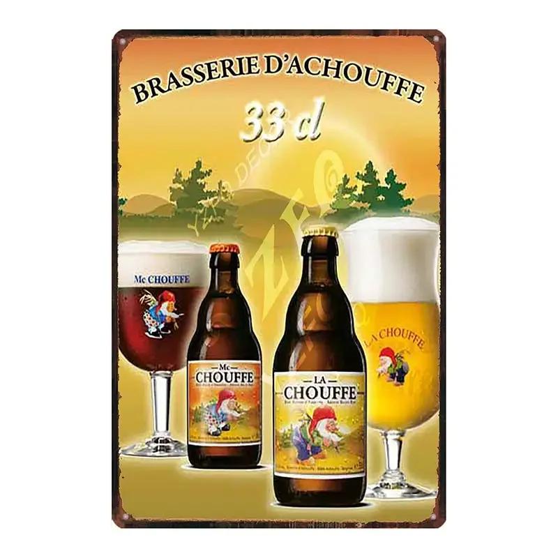 Винтажная бельгийская пивная металлическая жестяная вывеска ORVAL Chimay Ретро настенный декор для кухни, ресторана, дома Художественный постер DUA