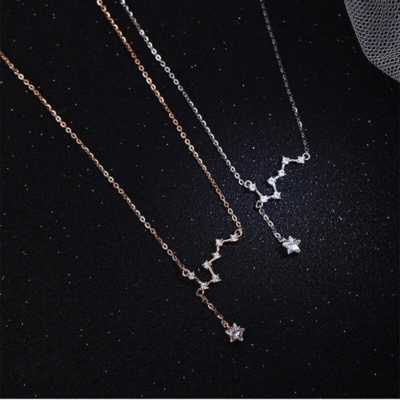 Модные женские ожерелья из стерлингового серебра S925 с подвеской в виде метеорита и большой медведицы, темпераментные ожерелья XL361