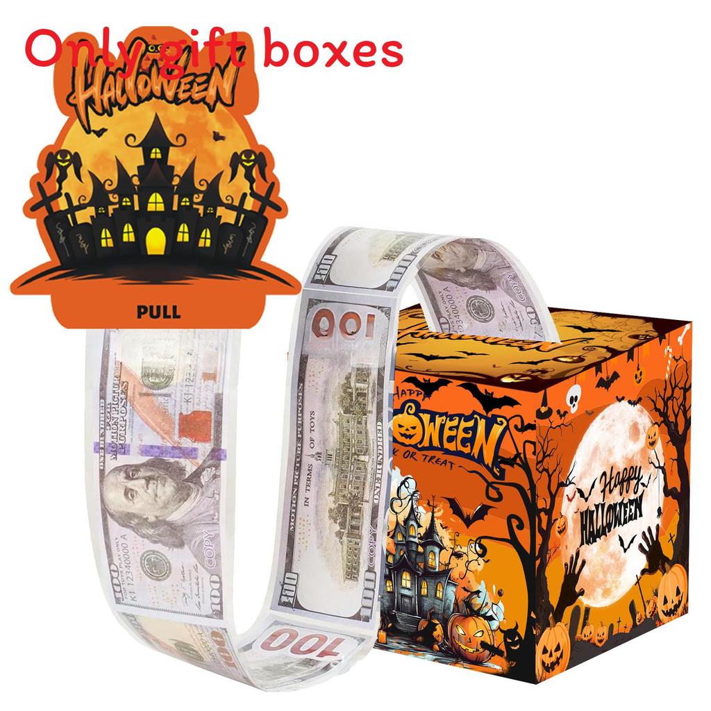 Gift Halloween Box Scene With Pumpkin Cat Castle Design For Festival Decor