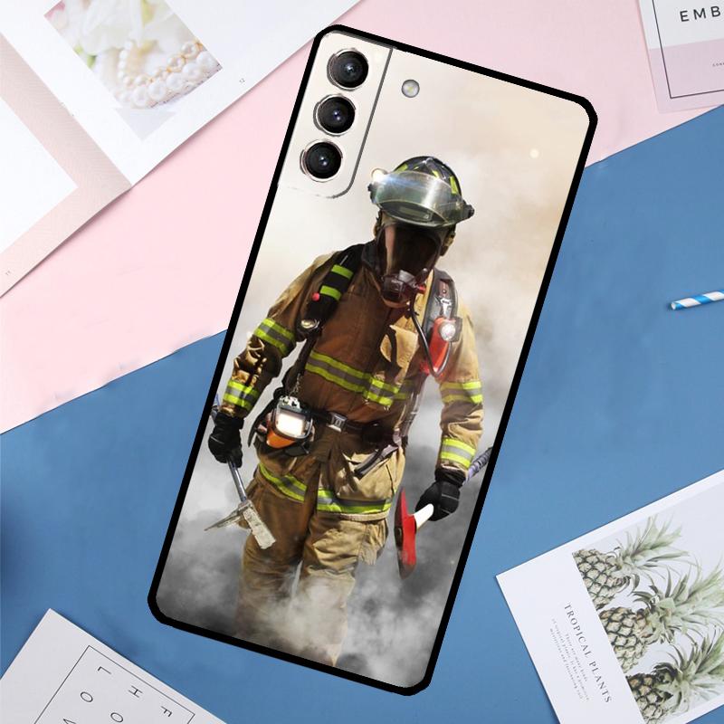 Firefighter Heroes Fireman Case For Samsung Galaxy S24 Ultra S20 S21 S22 S23 S25 Ultra S9 S10 Plus S25 FE Back Cover