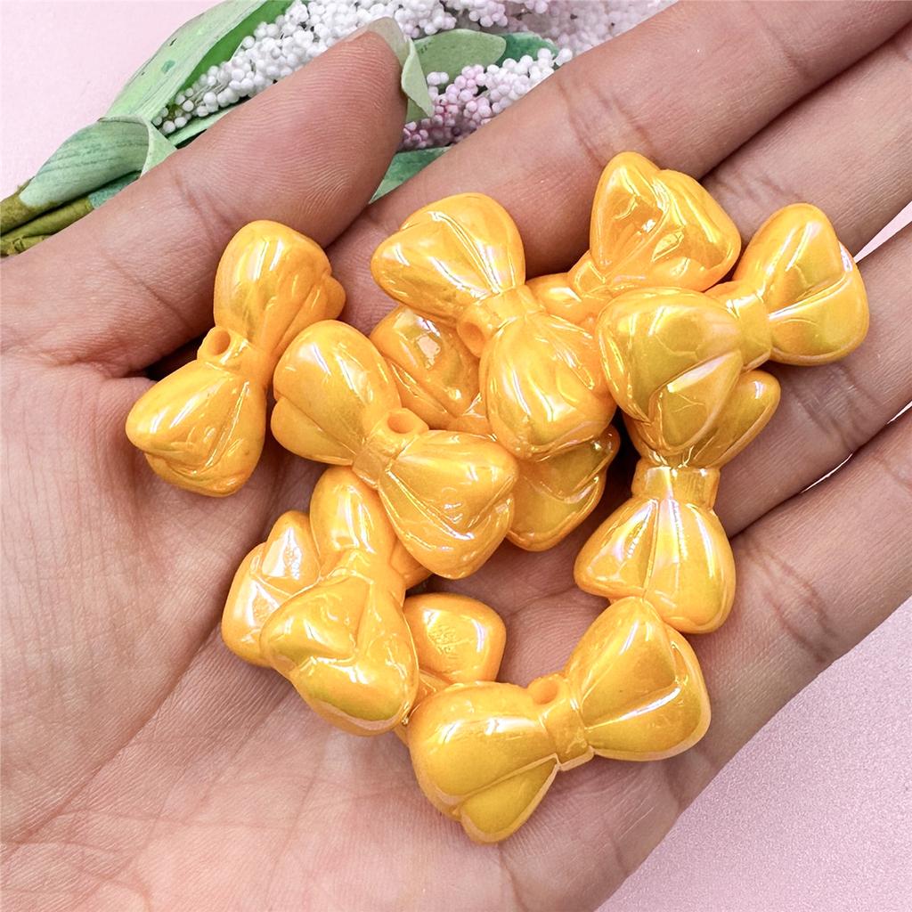 Necklace Big Bow Beads Dazzle Key Chain Making 10pcs for Bracelet 15.8*28.8mm Acrylic Beading Material Fashion Pendant Accessories