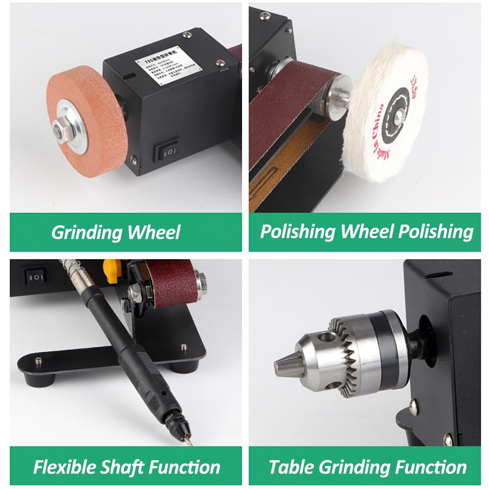 250W Mini Belt Sander Electric Bench Grinder Sanding Machine 7 Speed Adjustable Control Small