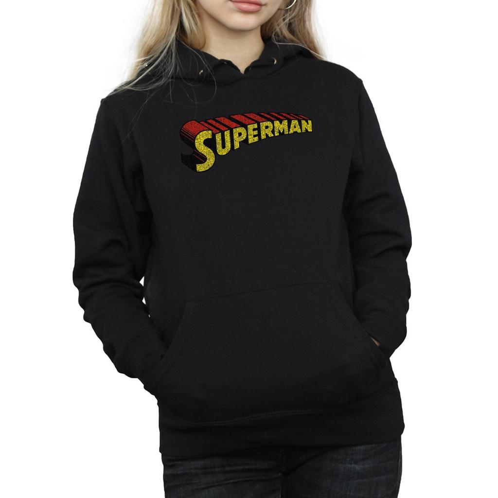 DC Comics Womens/Ladies Superman Telescopic Crackle Logo Hoodie