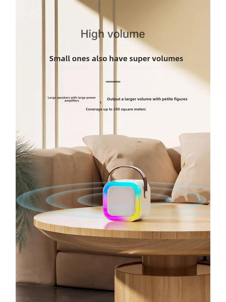 "K12 Bluetooth Speaker with Integrated Microphone for Outdoor Live Broadcast and Home Karaoke"