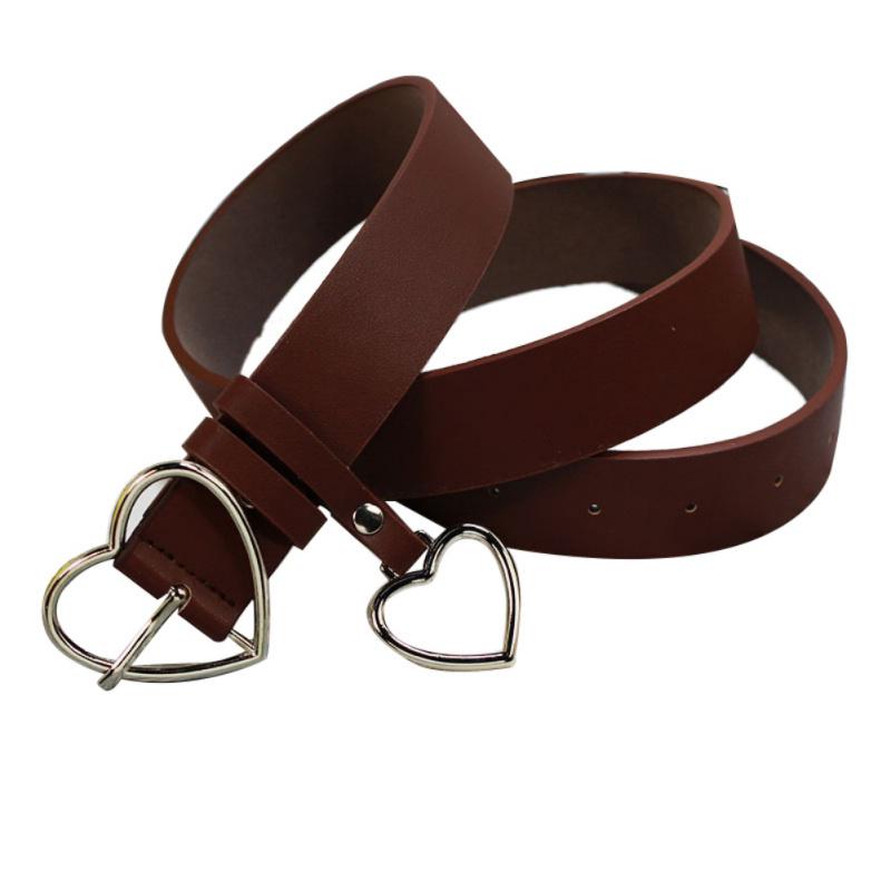 Корейский японский стиль мягкий женский сердечко любовь металлическая пряжка ремни из искусственной кожи женские офисные рабочие подиумные ремни