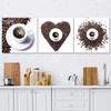 Feeby Set of three pictures canvas print, Coffee heart