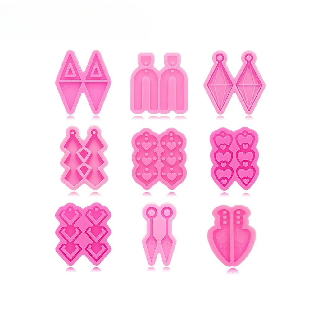 Глянцевые серьги в форме подковы/сердца/ножа кунай Силиконовые формы Изготовление поделок из эпоксидной смолы DIY Ручная работа Шармы Форма для смолы