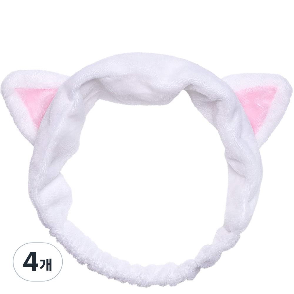 Iducare Hair Band, White Cat, 4 Pieces