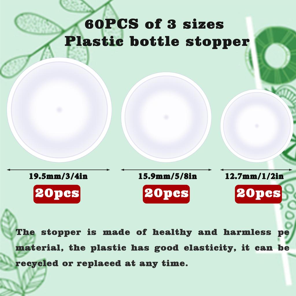 60 шт. пробки для шейкеров для соли и перца 3/4 дюйма, 1/2 дюйма, 5/8 дюйма, пластиковые