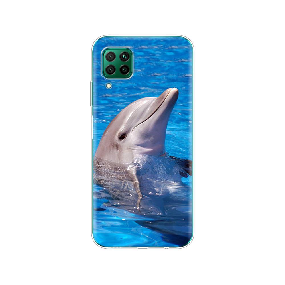 Чехол для huawei p40 lite E p40 pro P smart 2020 Чехол для huawei Y5P Y6P Y7P Y8P Y6S Y9S NOVA 5T дельфин танцует и прыгает