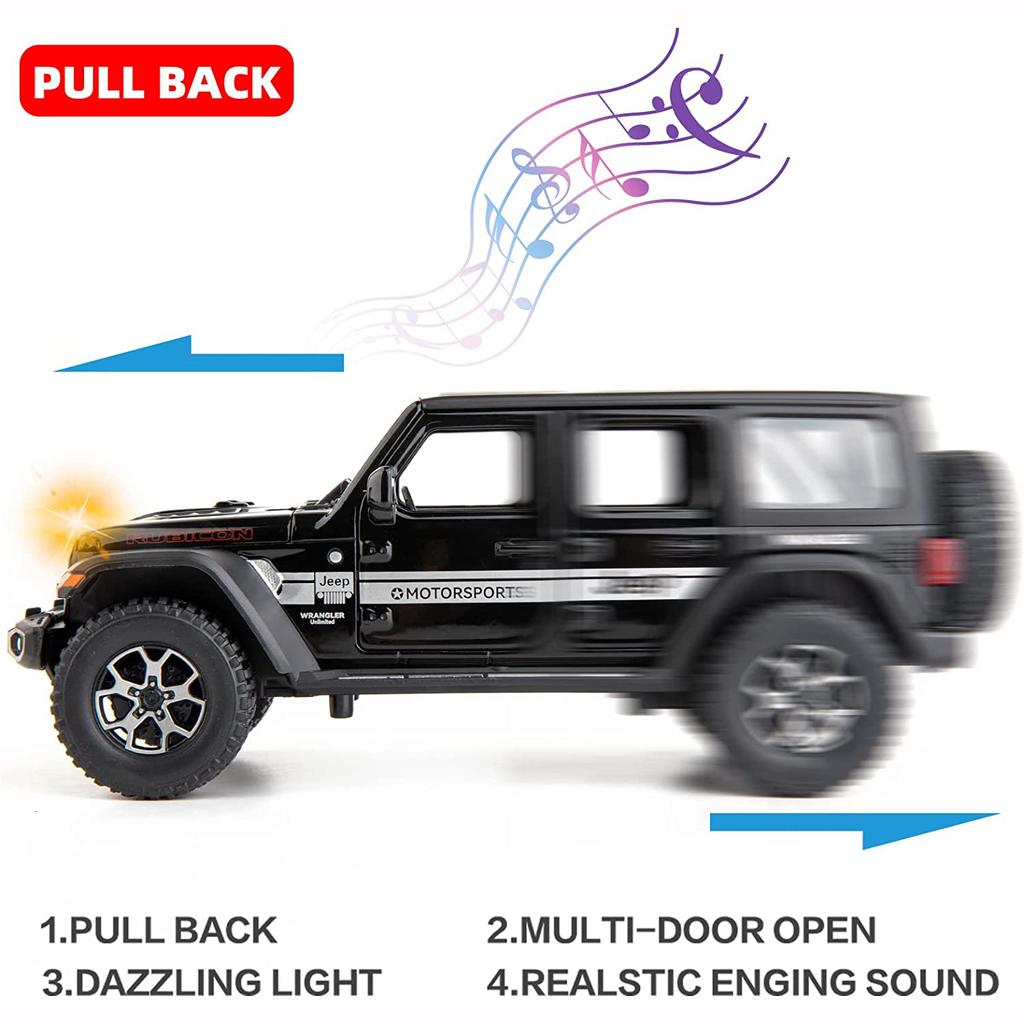 1/22 масштабная игрушечная машина для бездорожья, 7 дверей для Wrangler, литая под давлением модель игрушечного автомобиля, металлический сплав, детские транспортные средства с фрикционным приводом, двери открываются, свет и звук