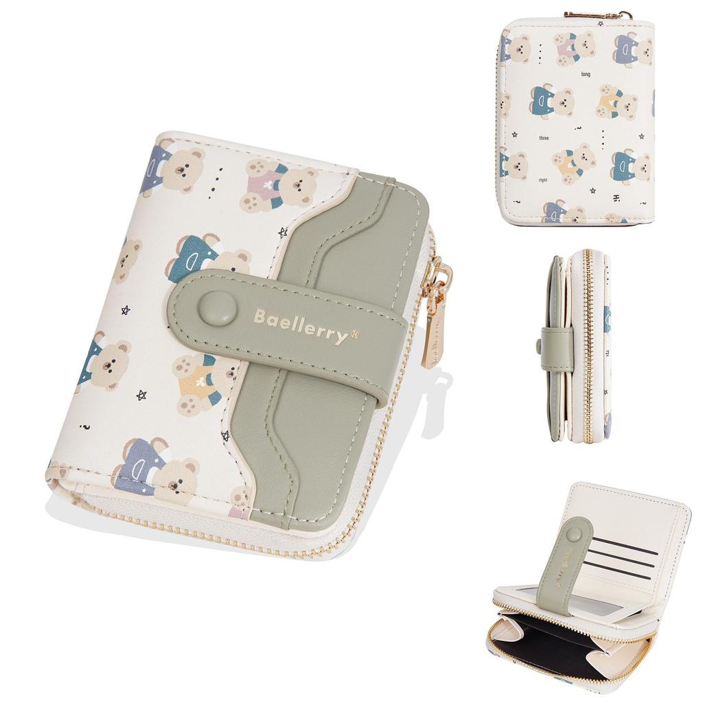 Мультяшный кошелек на молнии и держатель для карт «Маленький медвежонок» для женщин и студентов