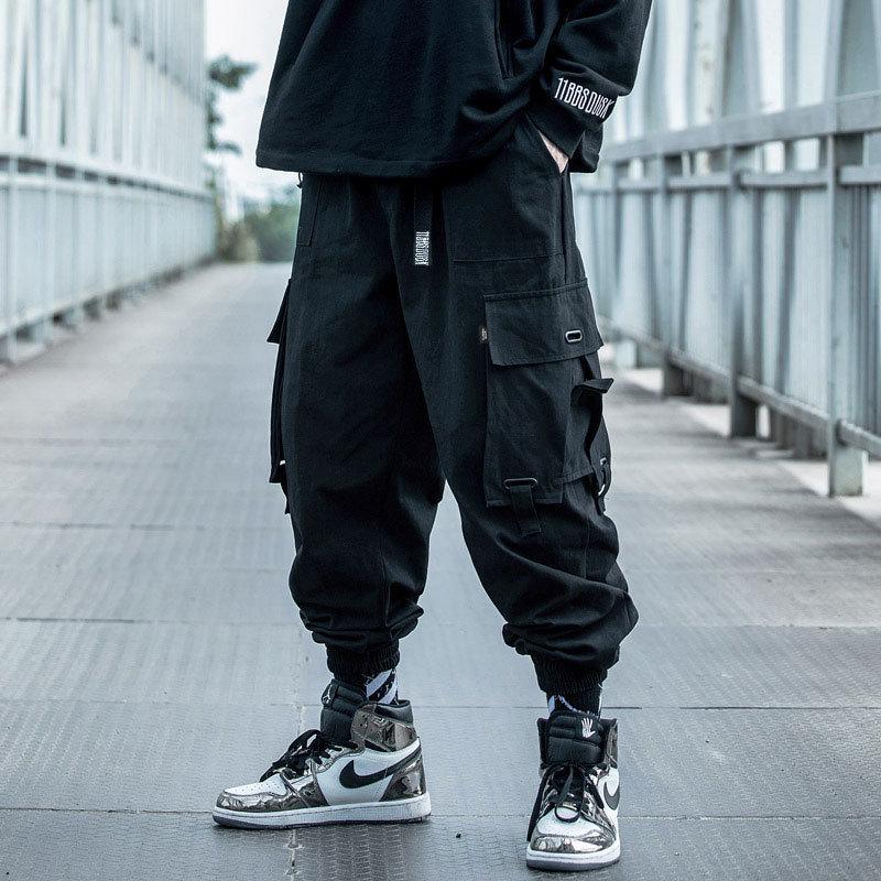 Men's Trendy Hip-Hop Overalls - Autumn/Winter Loose-Fit Harem Cargo Pants