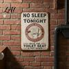 Funny Gift for Friends Humorous Toilet Seat Reminder Sign Put the Down Bathroom Door Decoration Vintage Metal Wall Plaque Decor WC Washroom