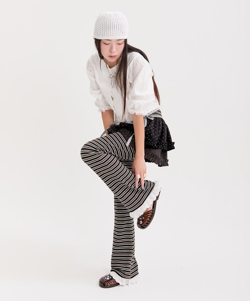 NEFNEF Stripe Leggings Pants_Black