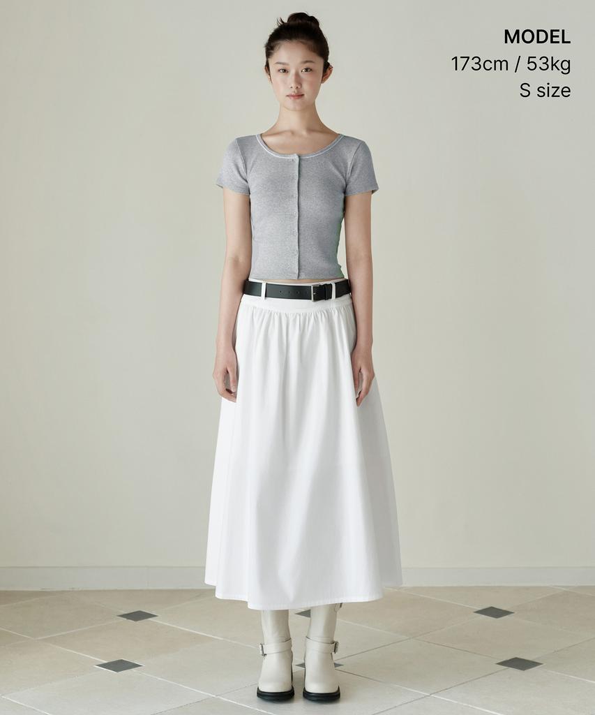 Musinsa Standard Woman Women'S Poplin Low-Waisted Long Skirt [White]