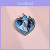 Heart Shaped Expressive Brooch With Blue Flame Cartoon Character For Trendy Outfit Accents