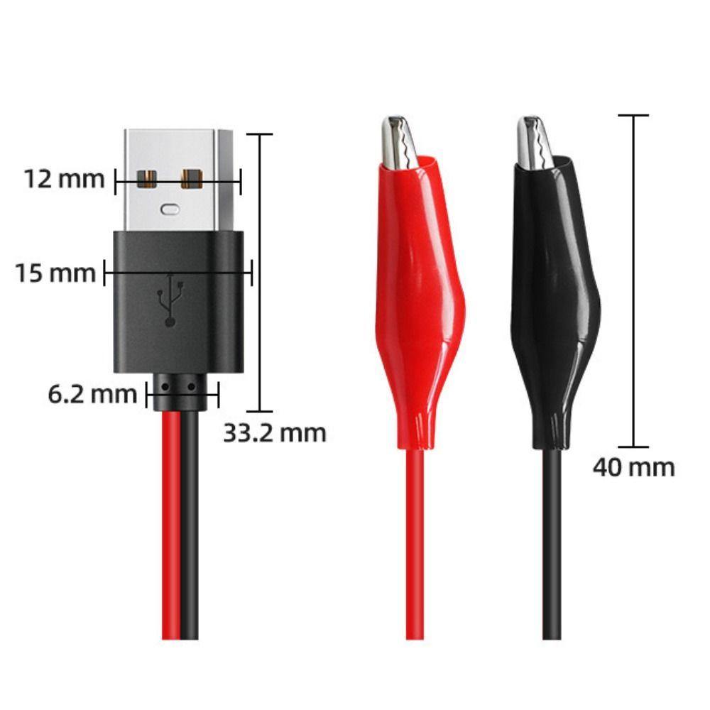 58см Зажимы типа «крокодил» на USB Type-A Черный Красный Кабель с разъемом «папа» Тестирование Цепи Источник Питания