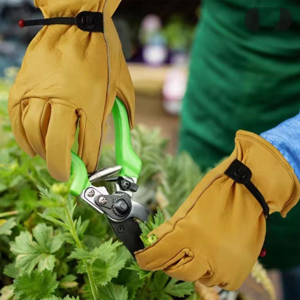 With Adjustable Wrist Rope Gardening Safety Gloves Heat Resistant Welding Gloves Farms Ranch